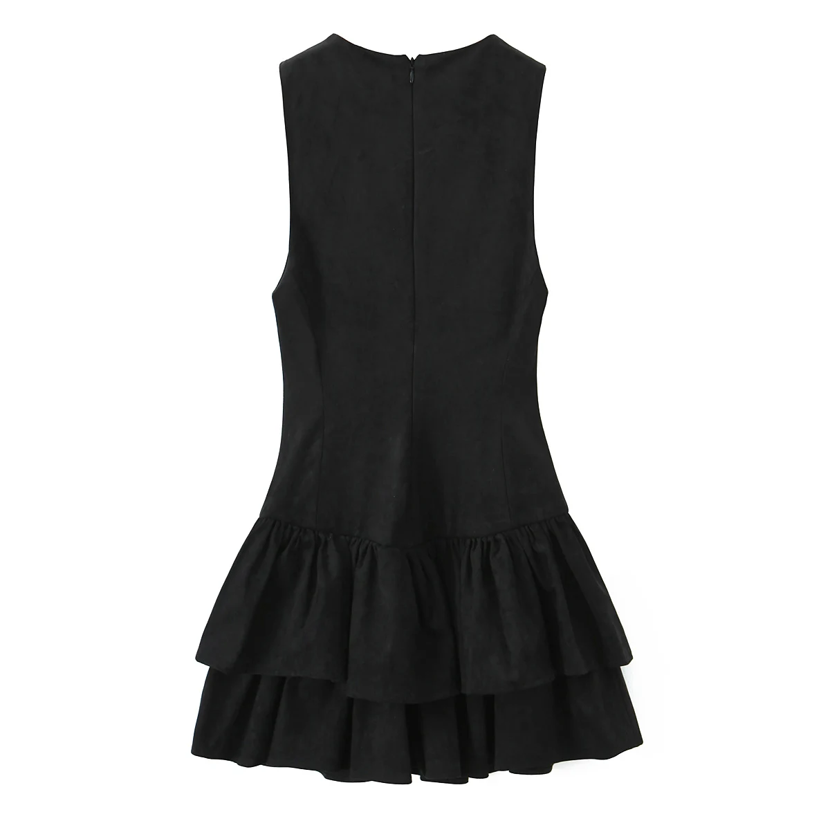 Women French Style Elegant Mini Dress Female Sexy Solid Sleeveless O-Neck Nipped Waist Slim Party Bubble Black Short Dresses
