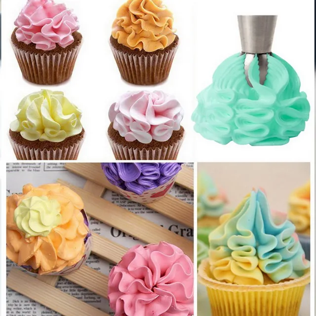 7/8 db Set Cupcake Rozsdamentes Acél Gömb Alakú Jegesedés Csővezetékek Fúvókák Tészta Krém Tippek Virág Fáklya Dekoráció - Image 4