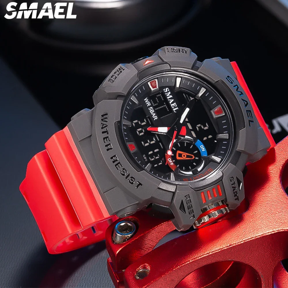 SMAEL 8043 Waterproof Multi functional Electronic Watch Dual Display Alarm Leisure Outdoor Men's Watch Outdoor 5