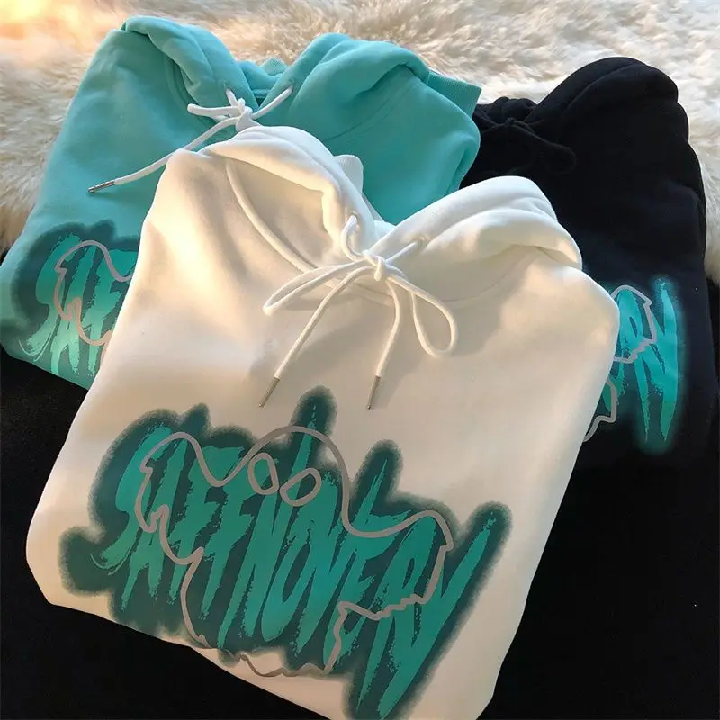 Autumn And Winter Chic Embroidery Kawaii Hoodies Autumn Hip Hop Streetshirt women Clothes for Teens Long Sleeve Goth Korean