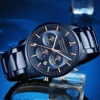 2024 New Multi functional Watch Hannah Martin Brand 46mm Blue Silver Stainless Steel Leisure Quartz Timing Watch Freee Shipping 4