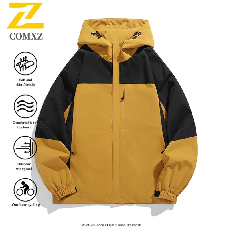 2025 New Men's Workstyle Windbreaker Couple Waterproof Hiking Jacket Outdoor Coat Windproof Tech PolarCore Camping Hiking