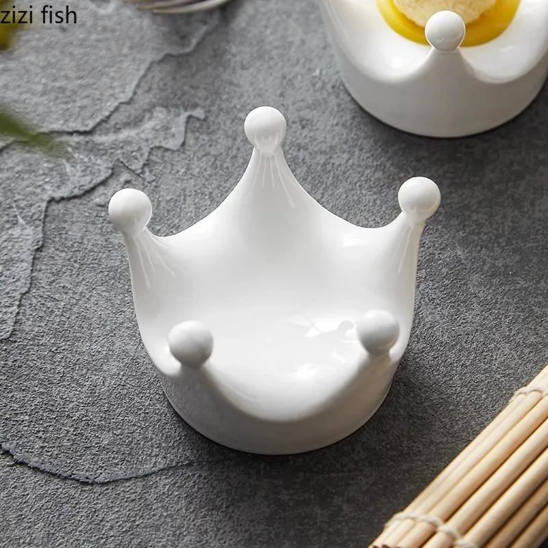 Creative Crown Shaped Ceramic Dim Sum Plate Dessert Dish Sushi Dish Restaurant Molecular Cuisine Display Tableware