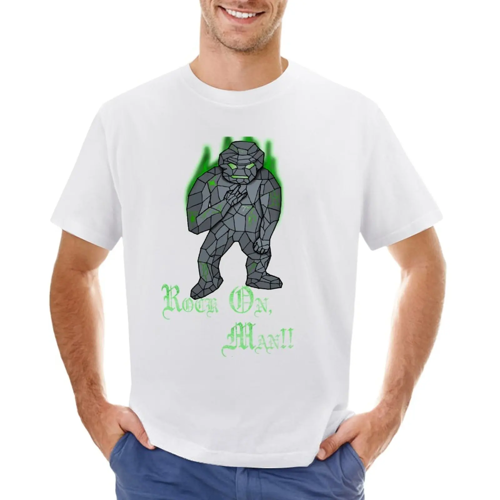 

Rock On, Man!! T-Shirt anime clothes blanks designer t shirt men