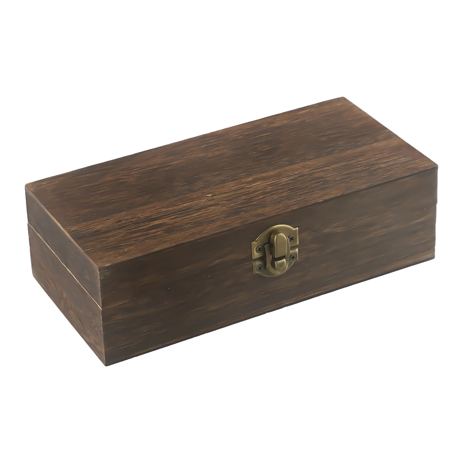 

1pc Wooden Storage Box Organizer Rectangular Vintage Earrings Necklace Jewelry Box Desktop Wood Flip Cover Storage Case