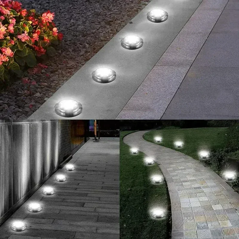 12LED Solar Power Disk Light Outdoor Garden Solar Underground Light Deck Light S