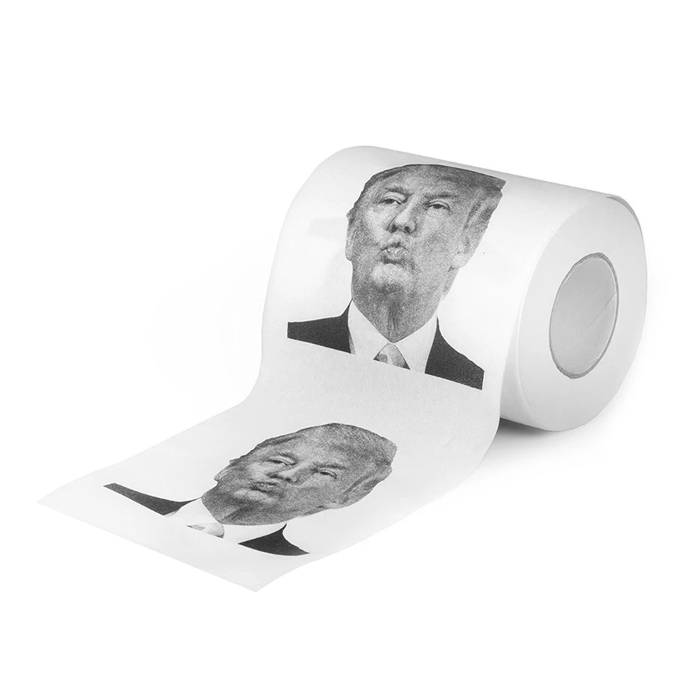 Novelty Donald Trump Kiss Printed Toilet Paper Roll Prank Joke Napkin Humour Tissue Rolling Gift