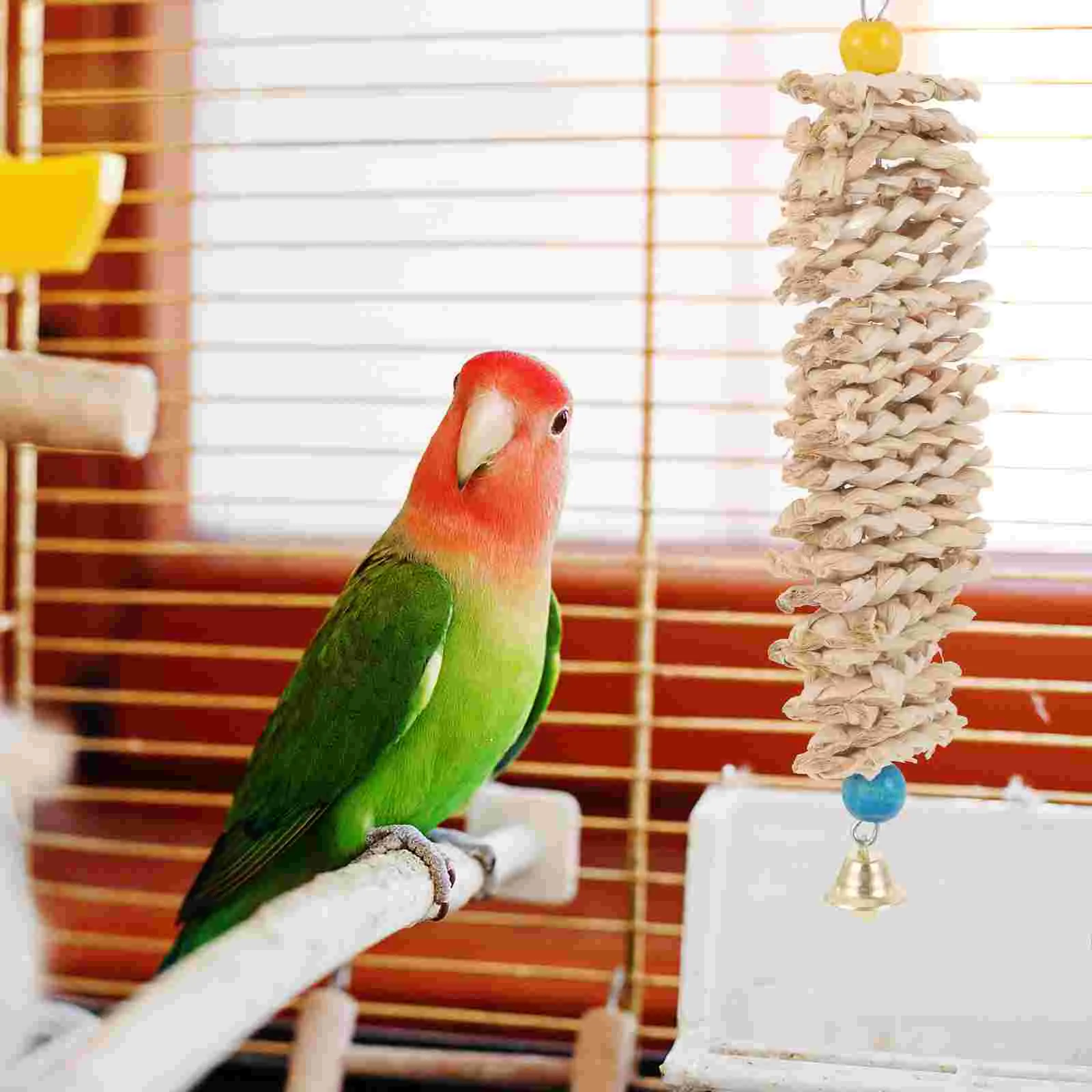 Hanging Parrot Toy Natural Corn Chew Toy Bite Resistant for Bird Pet Large Parakeet Cage