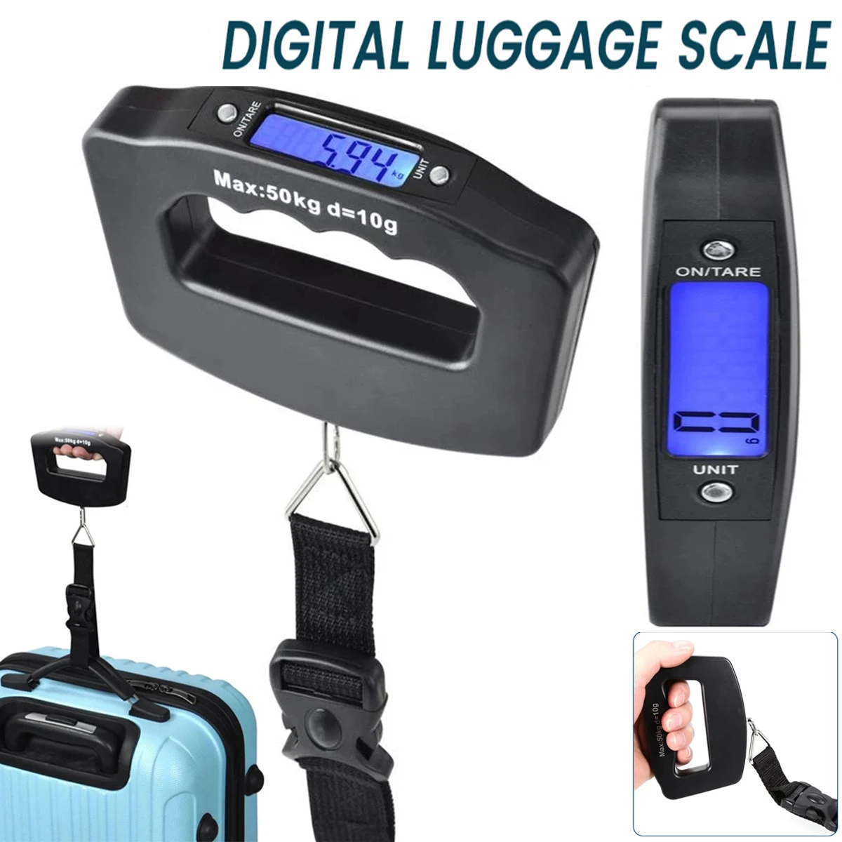 Digital Portable Luggage Scale - Electronic Travel Weight Balance Tool