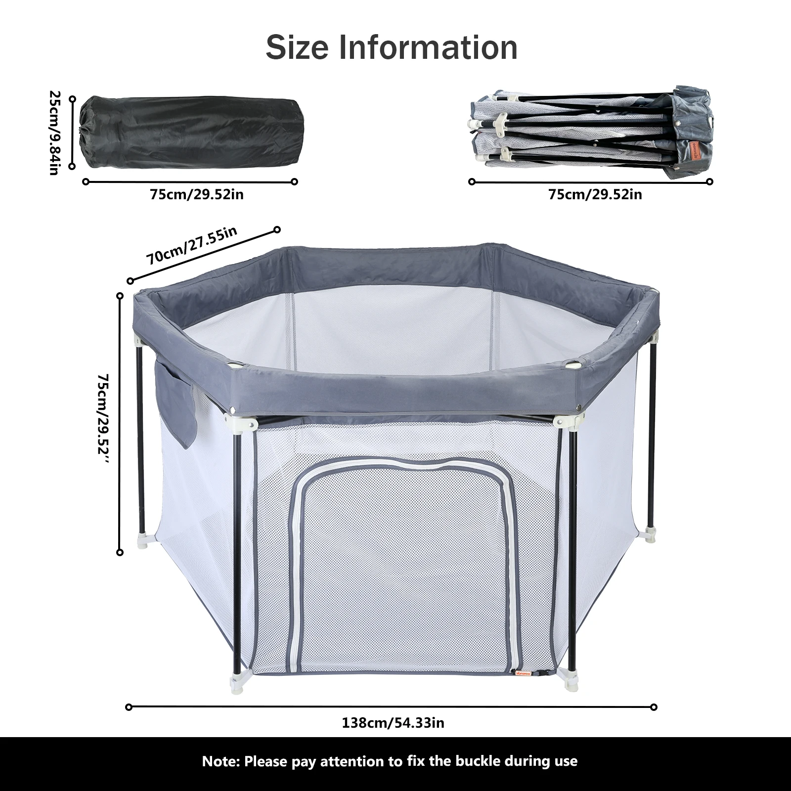 UBRAVOO Baby Playpen, Foldable Hexagon, Upgraded Sturdy Safety Playyard for Toddlers,Soft Breathable Mesh,Outdoor&Indoor,HEXA606