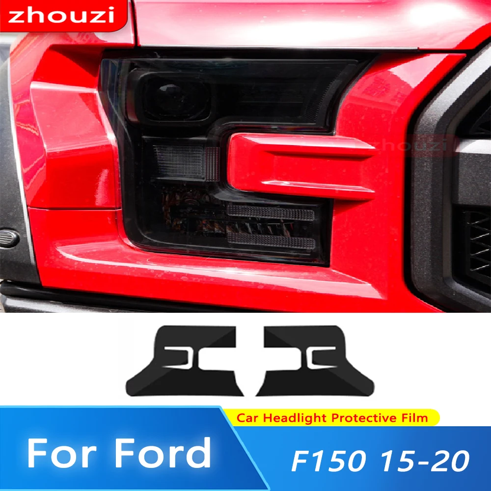 

2 шт. для Ford F150 2015-2020 Raptor SVT тинт для автомобильной фары Черная защитная пленка защита прозрачная ТПУ стикер аксессуары