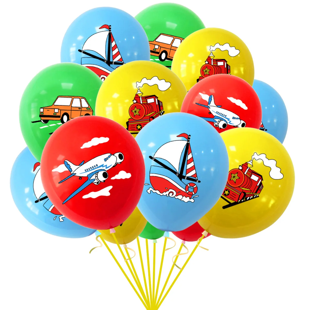 10 Stücke Bau Traktor Thema Bagger Luftballons Rennwagen Ballon Feuerwehrmann Autos Luftballons Set Jungen Geburtstag Globlos – Detail 6
