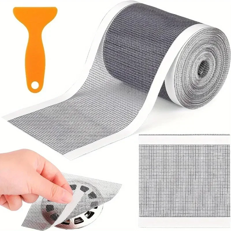 Floor Drain Sticker 5-100m Self-Adhesive Cutable Shower Drain Hair Catcher Disposable Mesh Sink Strainer Filter Screen