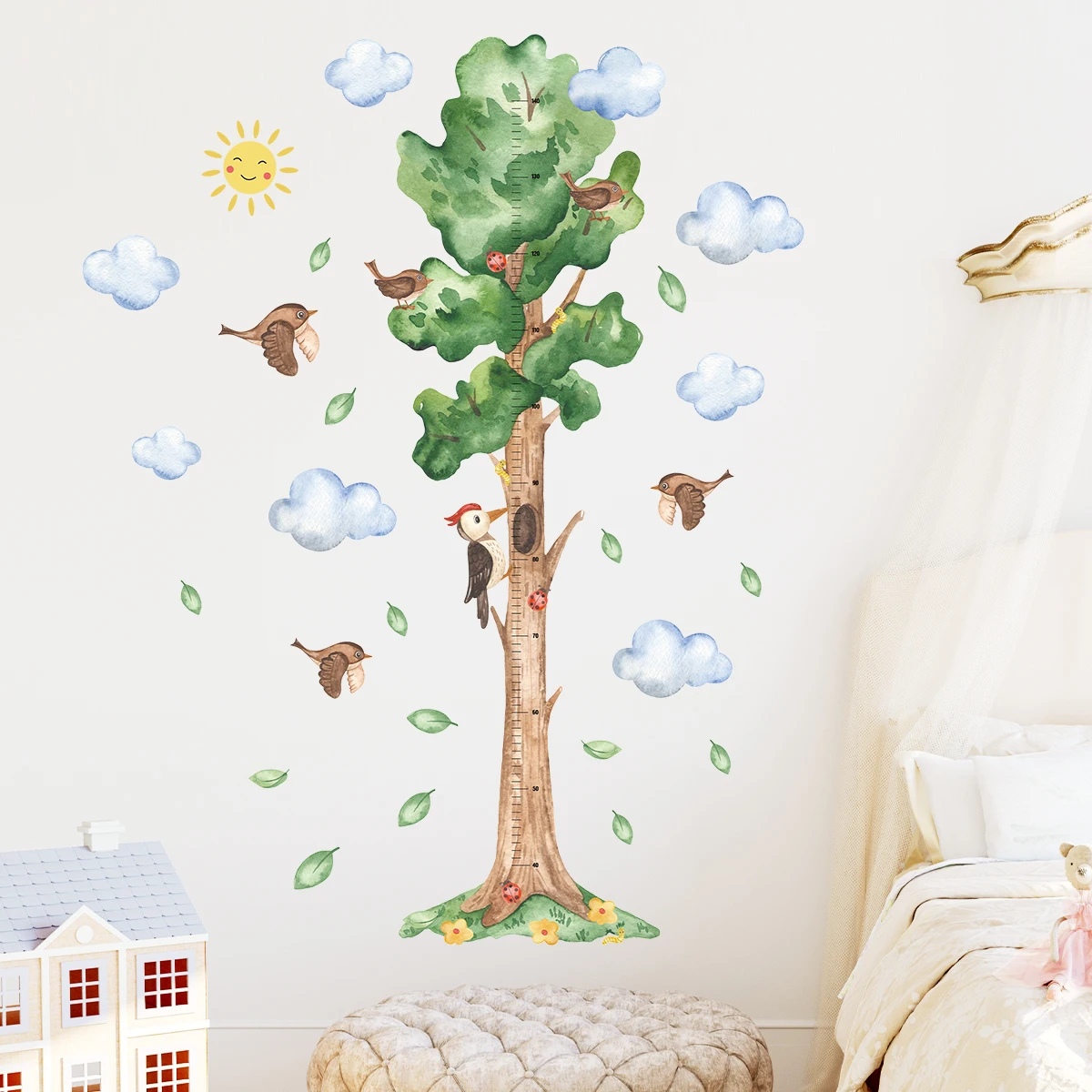 Cartoon Tree Animals Wall Stickers Wall Stickers Home Decor for Children's Room Nursery Baby Kids Rooms Decoration Living Room