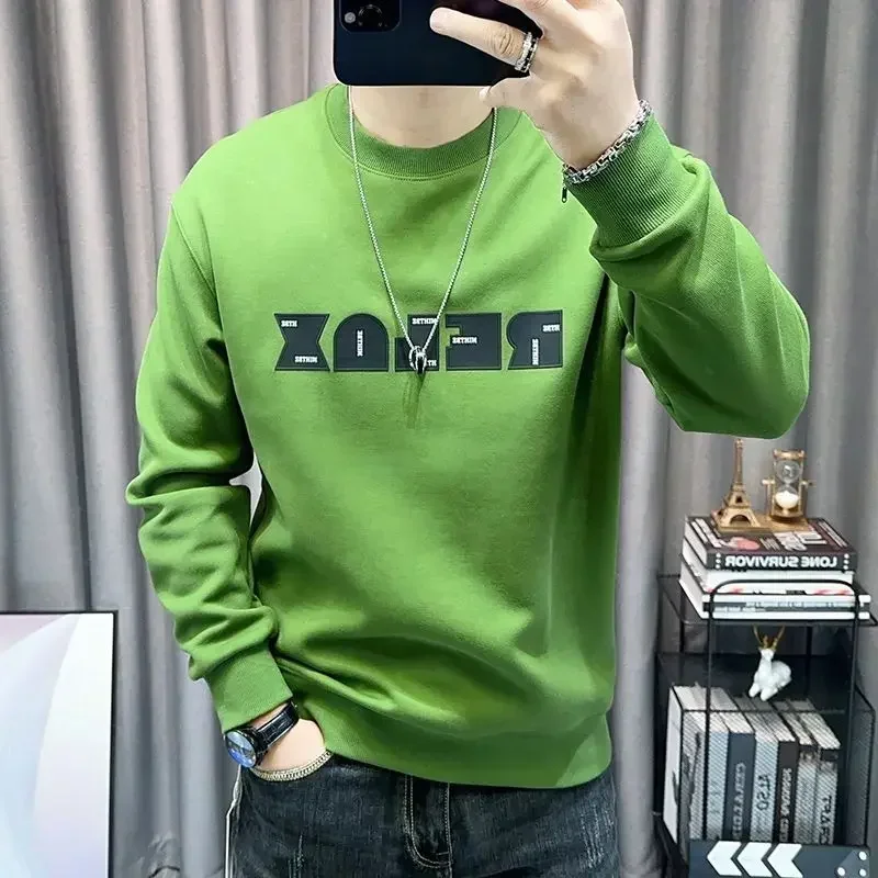 thumbnail image 1 of Sudadera con capucha para hombre, nueva, de cuello redondo, de otoño, cálida, barata, de lujo, estética, holgada, de algodón, estilo emo, de una pieza, tallas grandes, 1 of 4