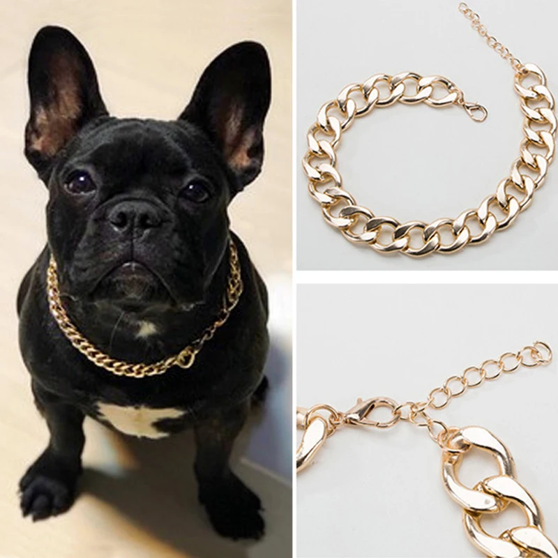 Small Dog Snack Chain Teddy French Bulldog Necklace Silvery/golden Pet