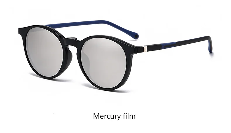 6-in-1-Brille, transparenter runder Rahmen mit 5 Stück Clip-on-polarisierten Sonnenbrillen, magnetische Brillen, männlicher Computer, optisch 3305 – Detail 13