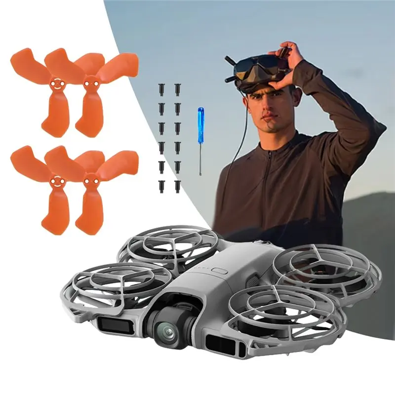 Neo 2 드론 액세서리용 DJI용 ABIJ-프로펠러 퀵 릴리스 프로펠러 블레이드 Neo 2 오렌지용 저소음 경량