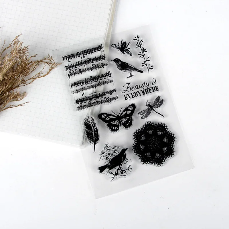 DIY Clear Silicone Stamps Transparent Rubber Seal Stamp Vintage Design For Card Making Bullet Journal Scrapbooking Daily Supply