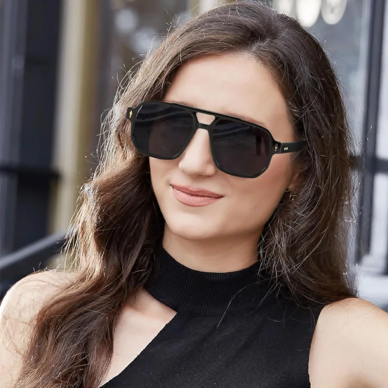 Neue Vintage Quadratische Sonnenbrille für Damen und Herren Marken-Rechteck-Sonnenbrille Ovale Brillen für Männer und Frauen