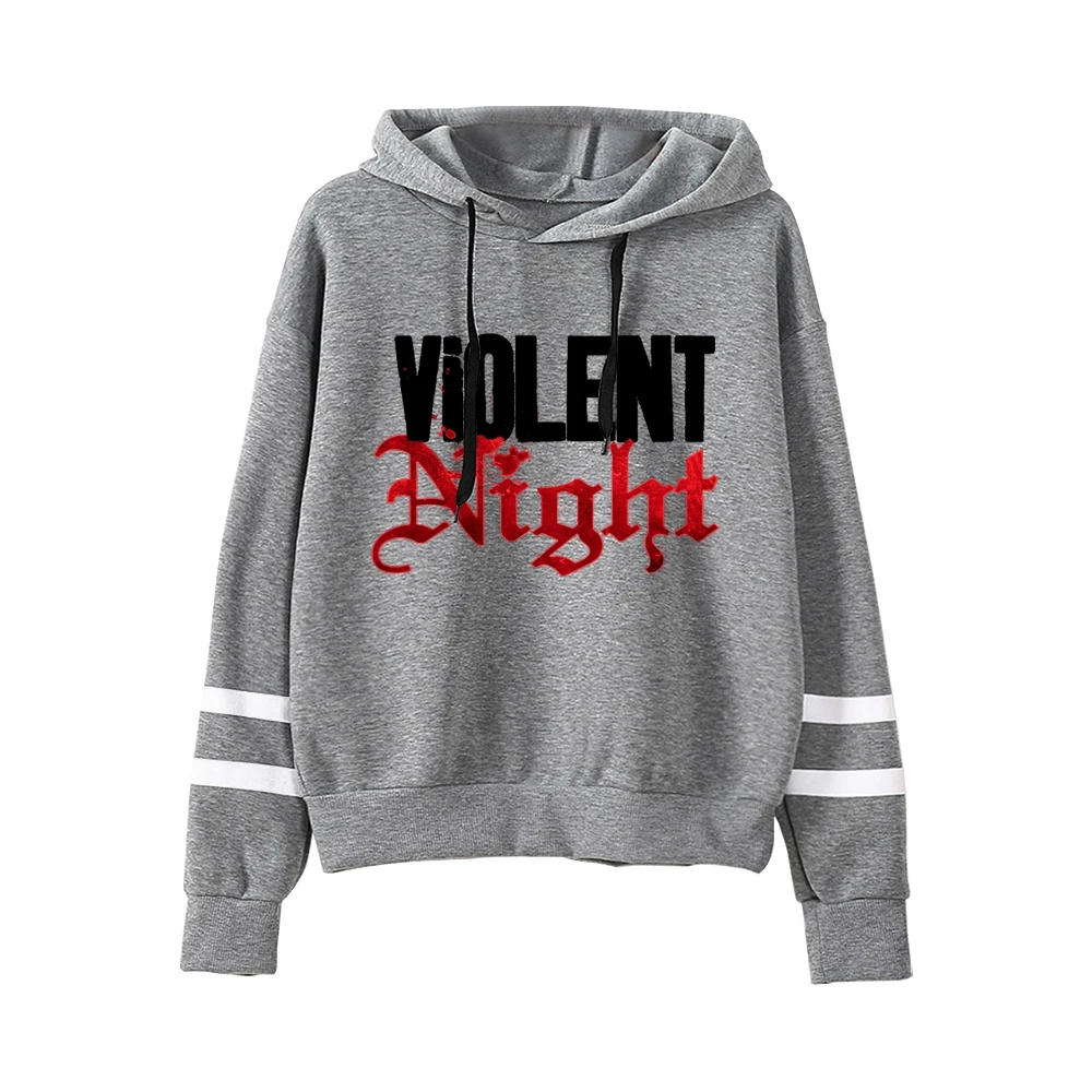 Violent Night Movie Unisex Pocketless Parallel Bars Sleeve Sweatshirts Women Men Hoodie Casual Style Fashion Clothes