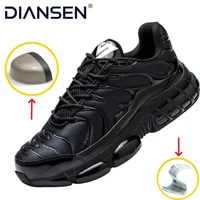 Steel Toe Work Shoes Men Women Breathable Construction Shoes Safety Shoes Air Cushion Work Safety Sneakers Anti-Smash Work Boots