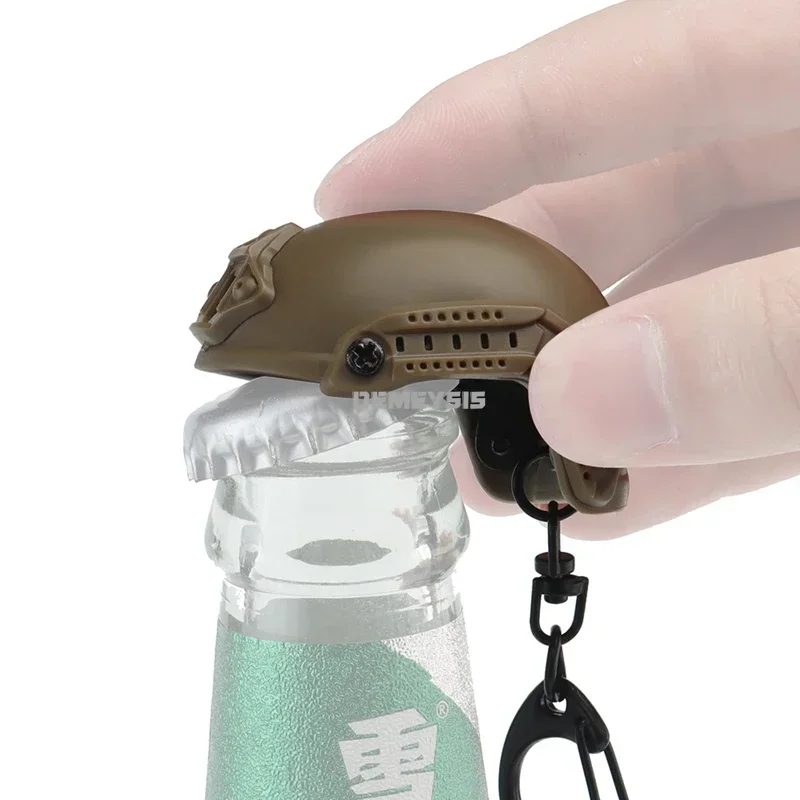 Keychain Tool Mini Helmet Keychain Bottle Cap Opener