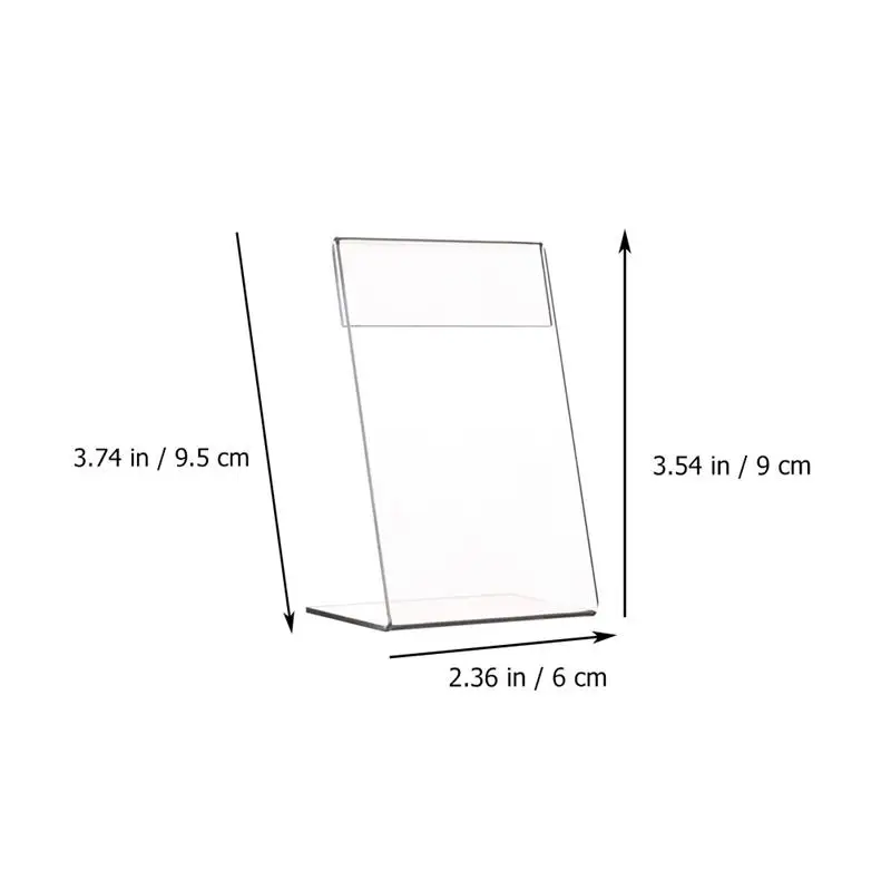 Photo Card Holder Desk Card Holder Card Display Stand Acrylic Sign Holder 9pcs Acrylic Stand Holder Clear Picture Frame Display Table Menu Cards Photo Display Slanted Sign Holders Desktop Holder