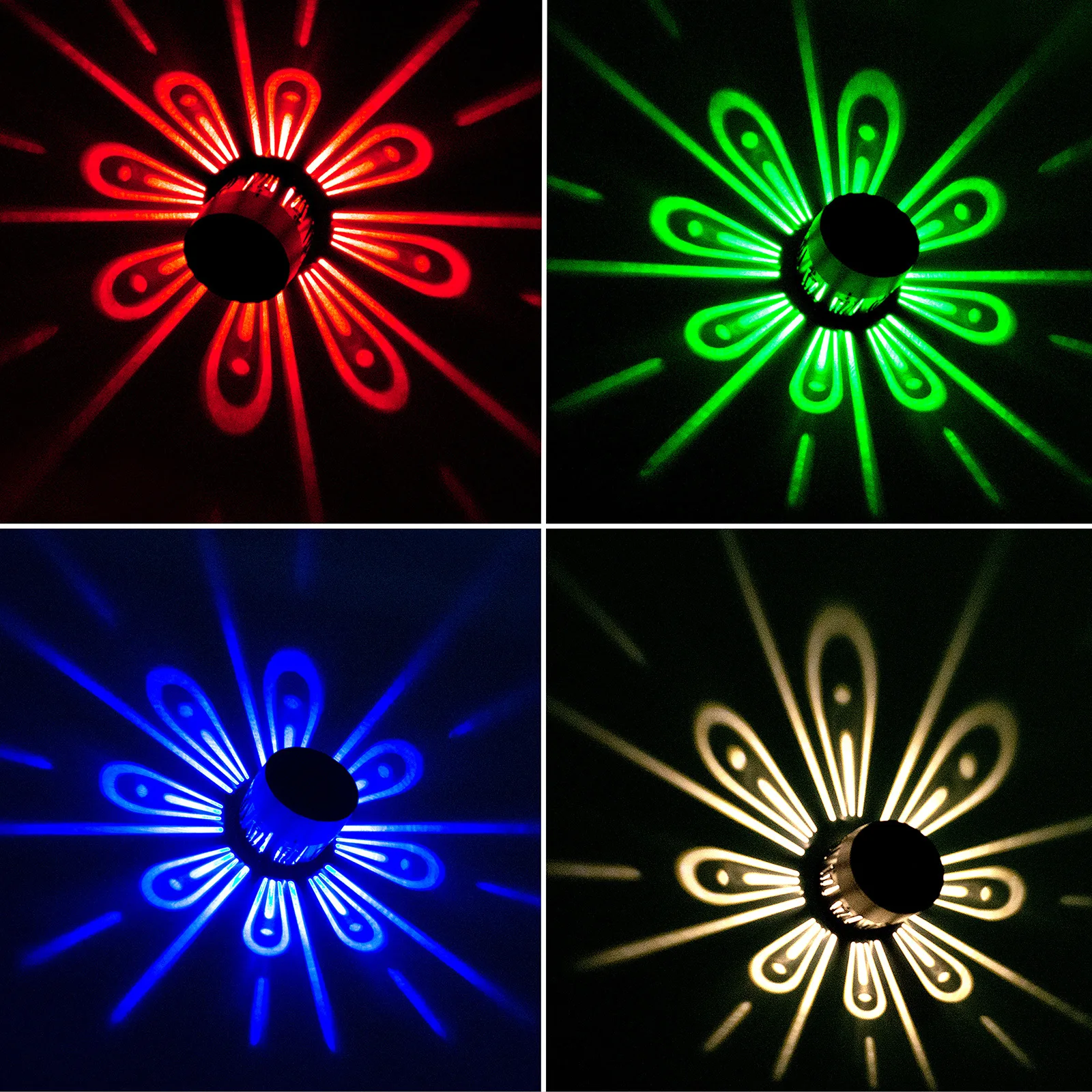 2Pcs Garden Solar Fence Light Led Outdoor Decorativo Abs Shadow Lampada Da Parete Impermeabile Rgb Luci Colorate A Led Per Cortile A Parete
