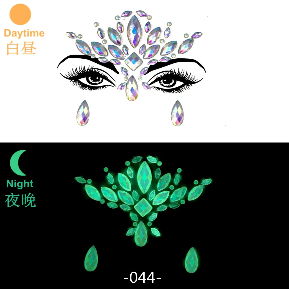 Rhinestone Face Jewels: Festival Glitter Crystal Stickers