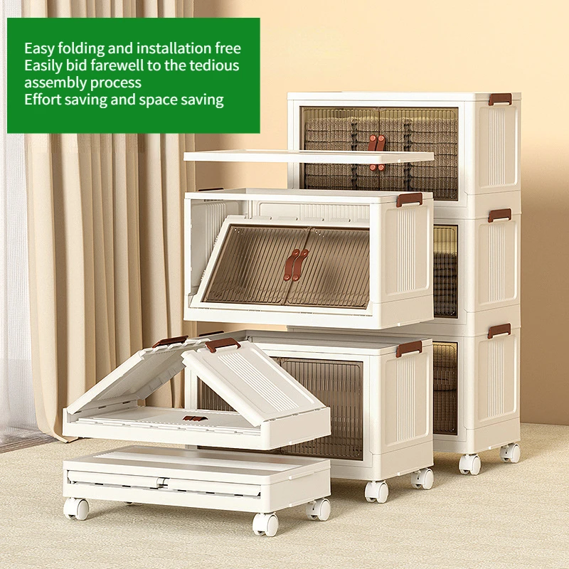 

Foldable Transparent Storage Box Clothes Organizer Rack for Closet
