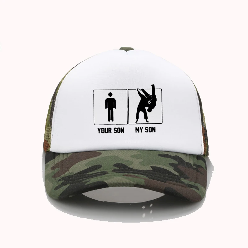 

JUDO My Son Your Son Print Baseball Caps for Hip Hop Women Men Breathable Trucker caps adjustable sunshade Dad hat