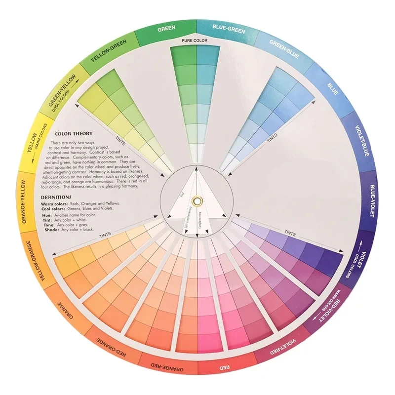 12/18 Colors Tattoo Colors Wheel Pigment Paper Card Supplies Three-tier Mix Guide Central Circle Rotate Tattoo Accessories 6