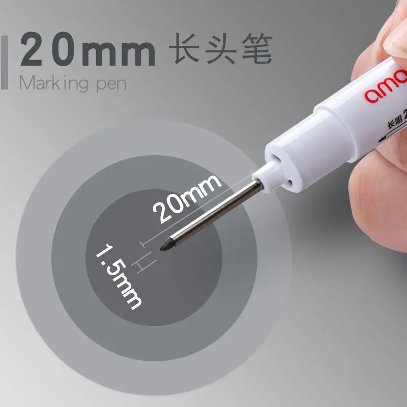 Black Extended Deep Hole Long Nib Head Marker 8pcs/Set for Metal Site Ceramic Tile,white marker pens,marker pens,permanent markers,markers pen,long nib markers