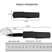 Mini A07 440C Blade Utility Pocket Knife, Portable Survival Hunting Knife,  Zinc Alloy Handle, Outdoor Emergency Rescue Tools 2