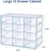 Blue Ginkgo Large 12-Drawer Cabinet – Stackable Clear Organizer for Hardware, Beads, Plastic Bricks, Office, and Craft Storage 3