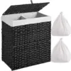 Imitation Rattan Folding Bedroom Living Room Household Cover Dirty Clothes With Double Compartments Toy Storage laundry Basket G 4