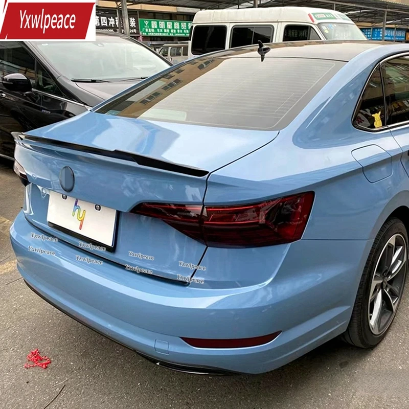 

For Volkswagen VW Jetta MK7 2019 2020 2021 2022 ABS Glossy Black/ Carbon Color Rear Trunk Lip Spoiler Car Accessories