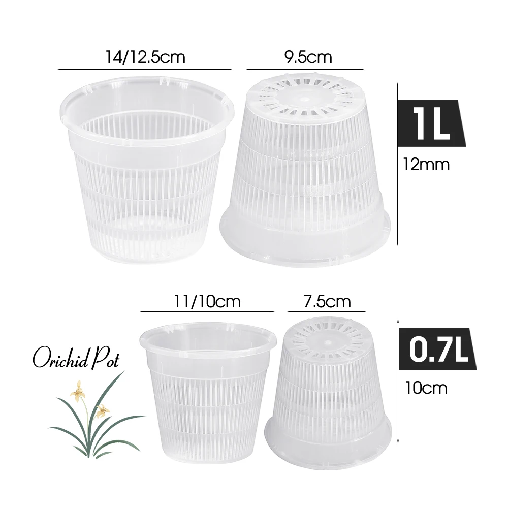 Clear Plastic Orchid Pots with Holes Breathable Slotted Planter for Home Decoration Garden Flower Basket Indoor Outdoor 5-20PCS flower pot,hydroponic flower pot,flowerpot gasket,plant pot