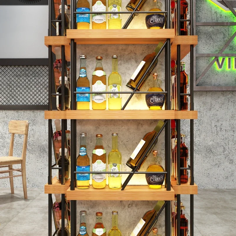 Partition Creative Bar Cabinet Iron Art Wall Mounted Fashion Modern Wine Rack Shelving Mueble Bar Nightclub Furniture