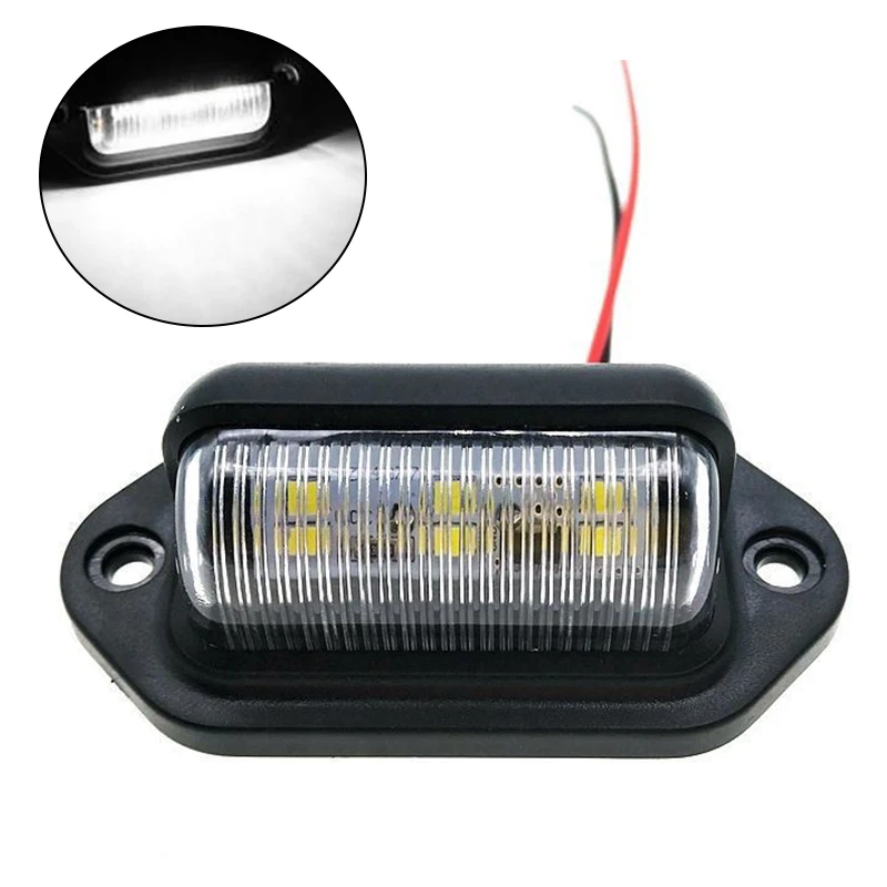 

2Pcs Car License Number Plate Light 6LED White Bulbs for SUV Truck Trailer Van Tag Step Lamp Auto Products License Plate Lights
