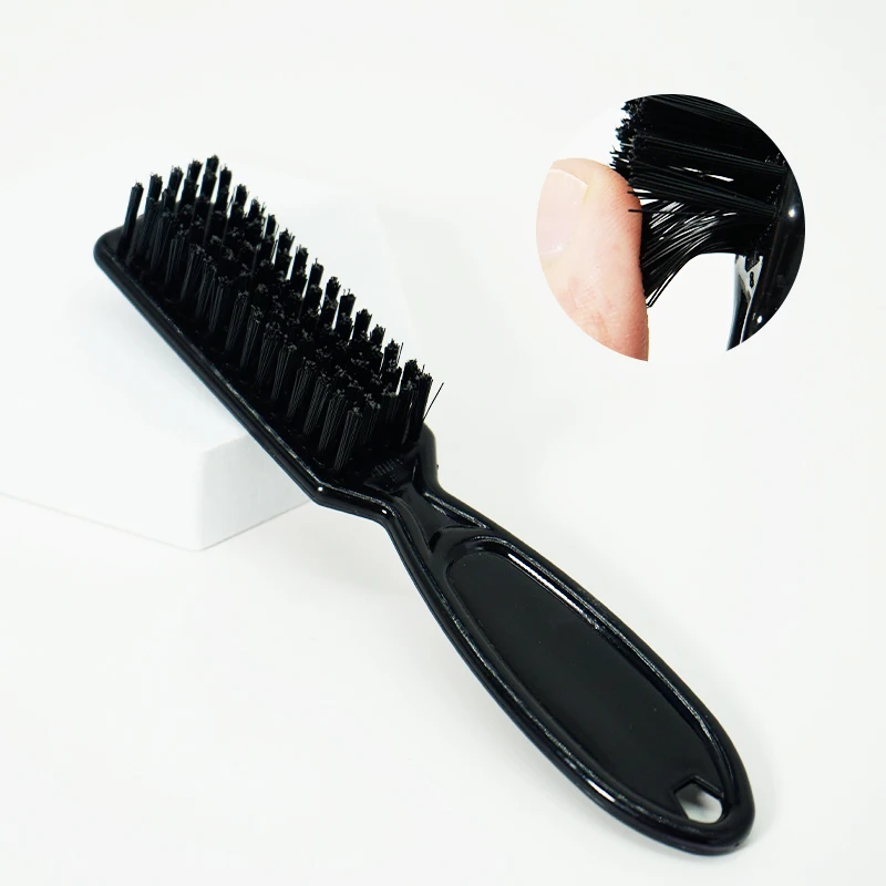 Spazzola per styling barba piccola nera Spazzola per barba da barba professionale Barbiere Spazzola per pulizia intaglio a forma di testa a olio vintage - immagine 3