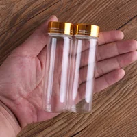 5pcs 50ml 30*100mm Spice Jars Glass bottle with Golden Caps Glass vessels Potion bottles Perfume Bottle for Wedding favors 1