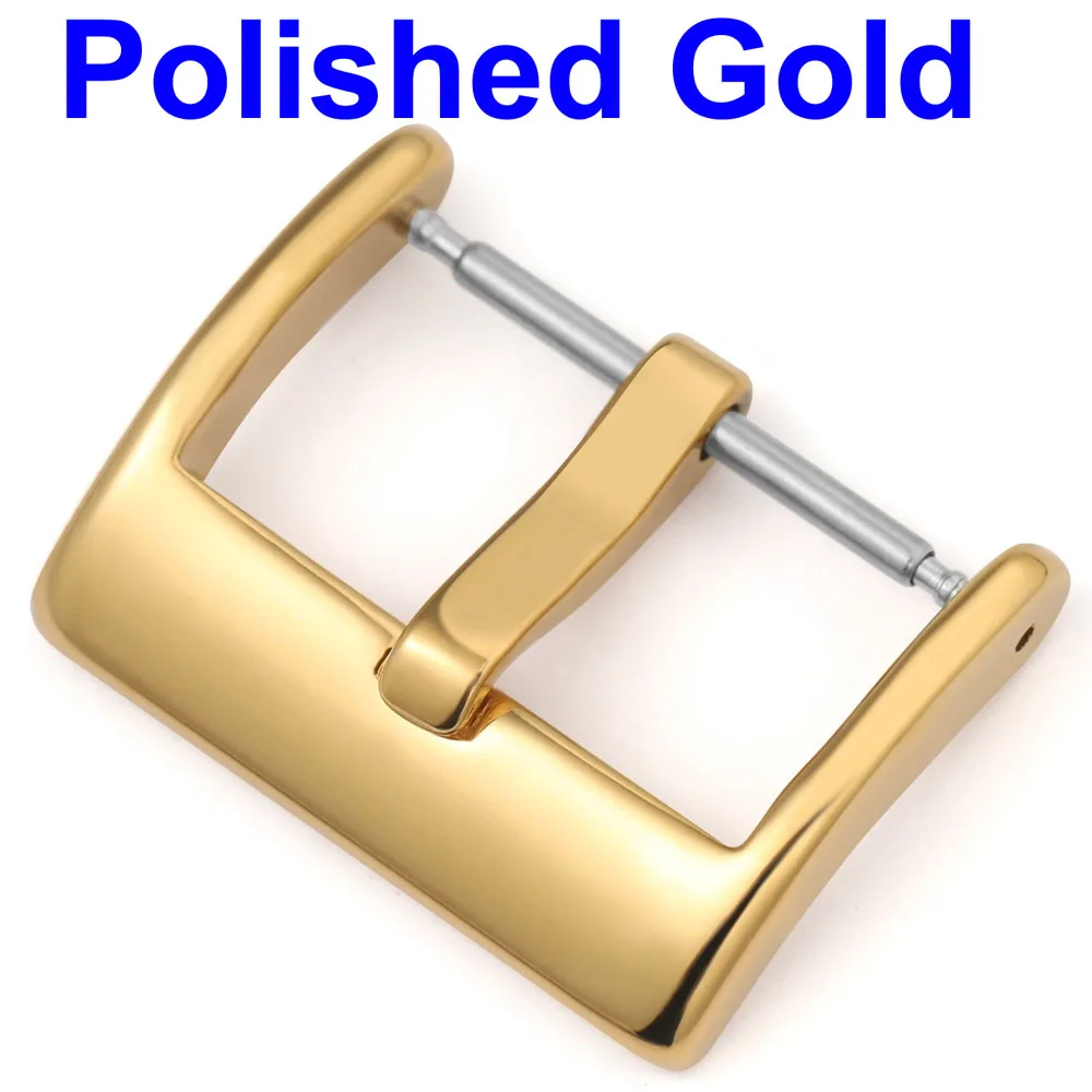 Elegant Stainless Steel Watch Pin Buckle - Brushed Matte Finish in Silver, Gold, Black - Leather Band Clasp Accessories