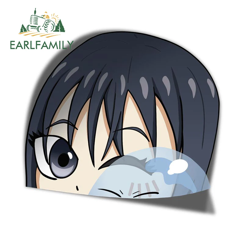 EARLFAMILY 13cm x 10.2cm for Slime Anime Car Sticker Surfboard Refrigerator Decal Motorcycle Campervan Accessoires Sunscreen |