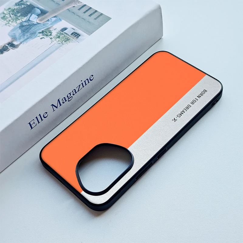 Fashion Triangle Pattern PU Leather + Hard PC Camera Protection Cover for For Honor 400 Pro