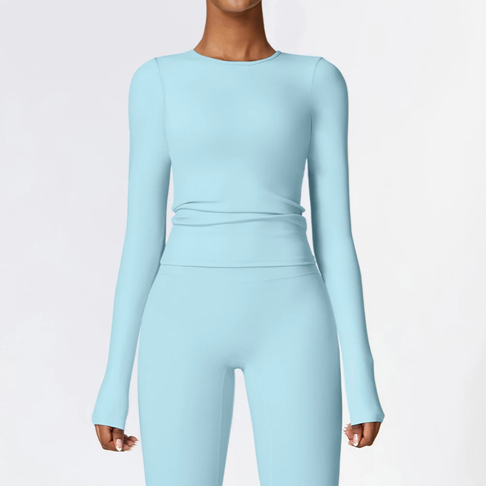 Sports top Women's Yoga Shirt long Sleeved Gym Push Ups Running Training Sportswear Quick Drying Breathable And High Elasticity
