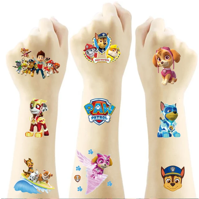 New Original Paw Puppy Patrol Toys Tattoo Sticker Pat Patrouille Anime  Stickers Toys for Children Boys