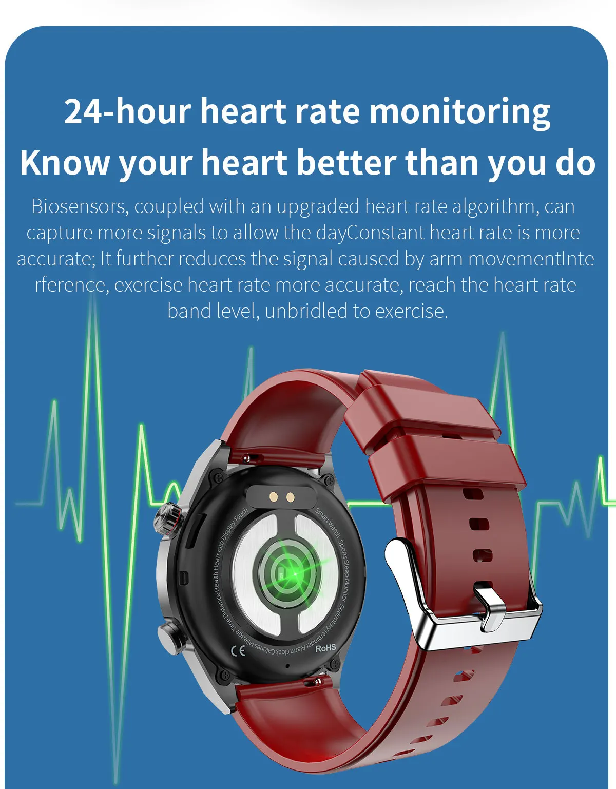 standard automatic detection blood sugar uric acid blood fat blood pressure electrocardiogram phone  SmartWatch men and women