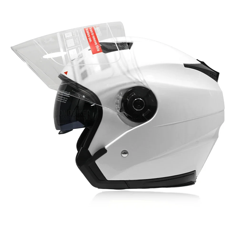 Moto Dual Lens Caschi Vintage Four Seasons Racing Half Caschi Moto Casco Go Kart Scooter Motor Van Casque Helmet